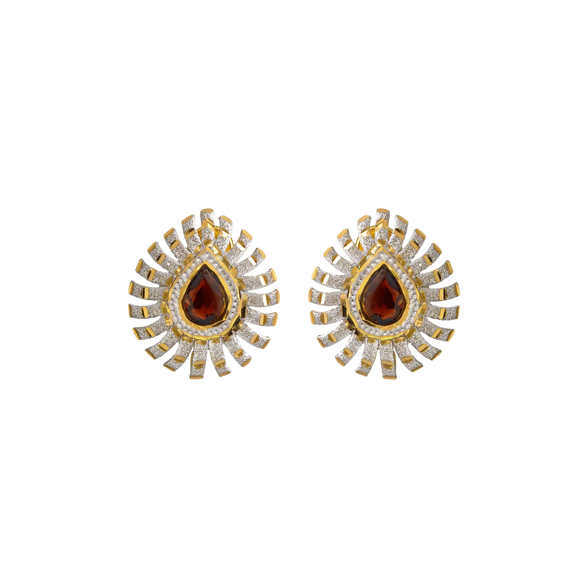 Red Stone Gold Studs