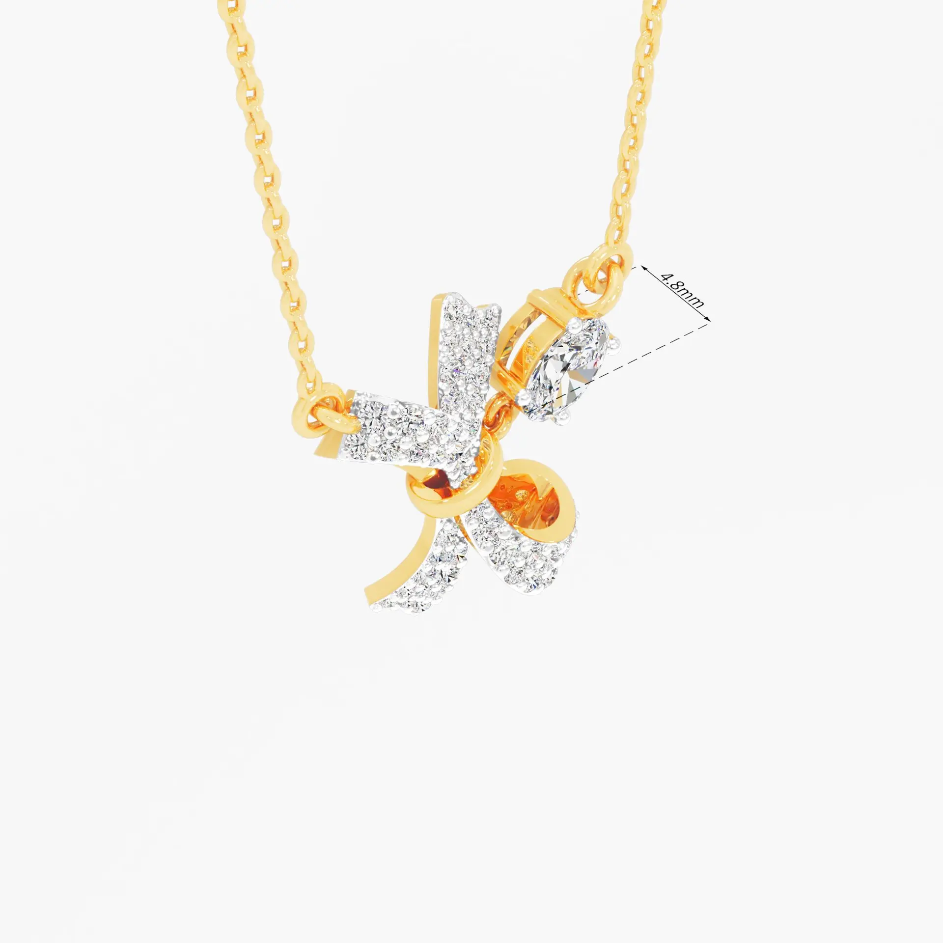 Oval Knotted Diamond Pendant